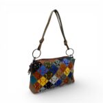 Geantă Damă Jasmine 9981-2 din Piele Naturală – Patchwork Multicolor cu Aplicații 3D tip Fluture