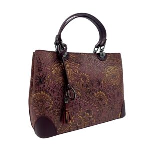 Geantă de lux din piele naturală din Italia, în nuanță Oxblood – Belle Monique BM185