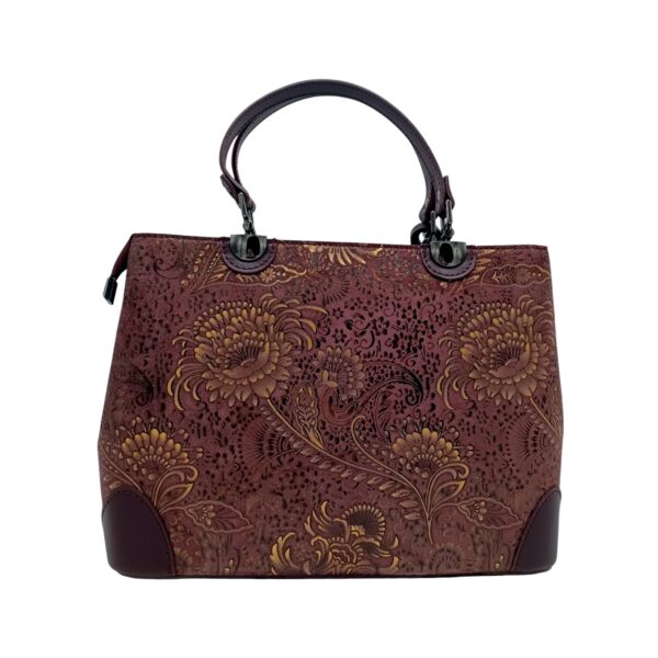 Geantă de lux din piele naturală din Italia, în nuanță Oxblood – Belle Monique BM185