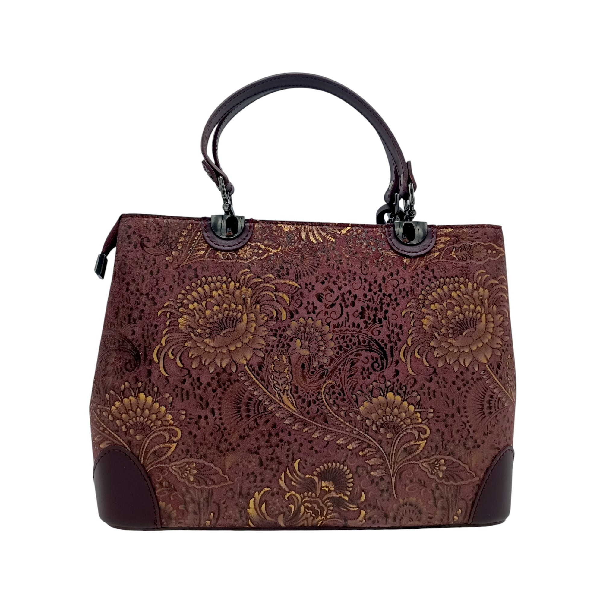 Geantă de lux din piele naturală din Italia, în nuanță Oxblood – Belle Monique BM185 (4) Geantă de lux din piele naturală din Italia, în nuanță Oxblood – Belle Monique BM185