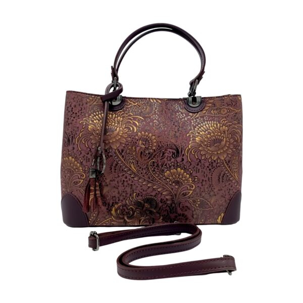 Geantă de lux din piele naturală din Italia, în nuanță Oxblood – Belle Monique BM185