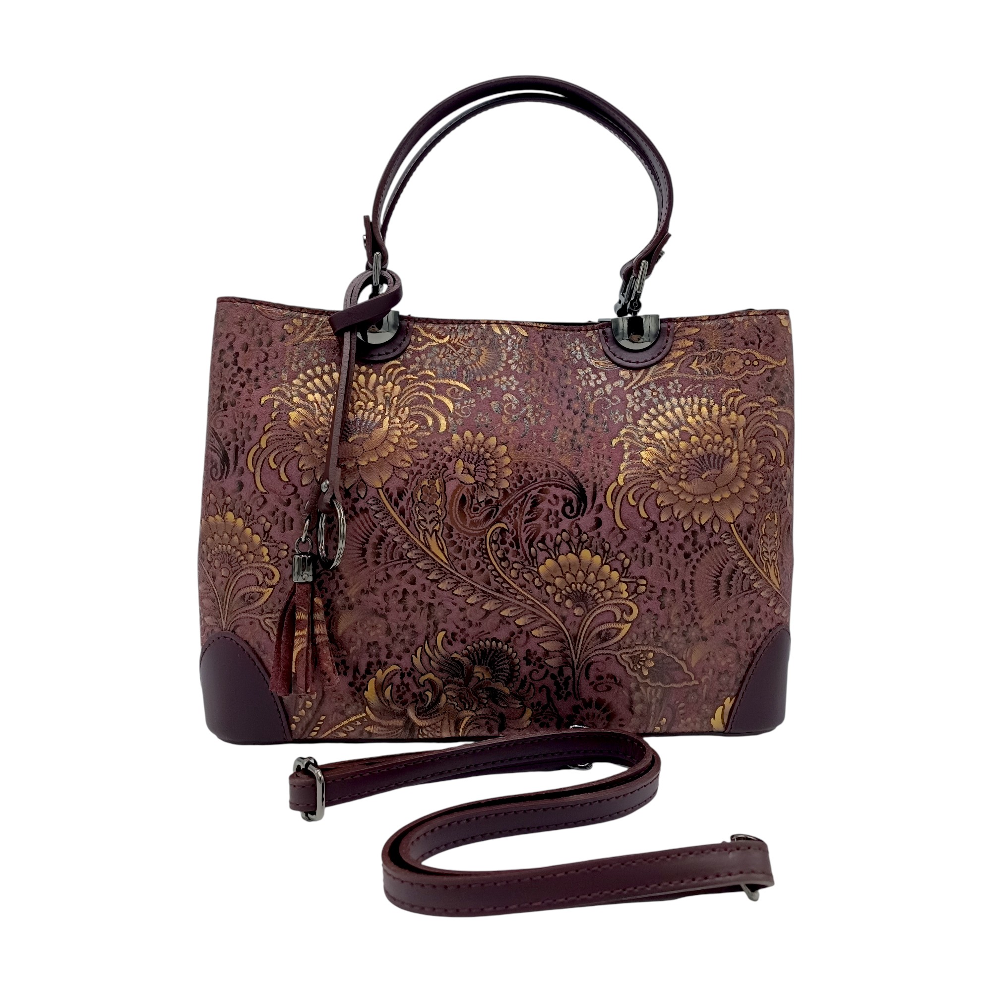 Geantă de lux din piele naturală din Italia, în nuanță Oxblood – Belle Monique BM185 (6) Geantă de lux din piele naturală din Italia, în nuanță Oxblood – Belle Monique BM185