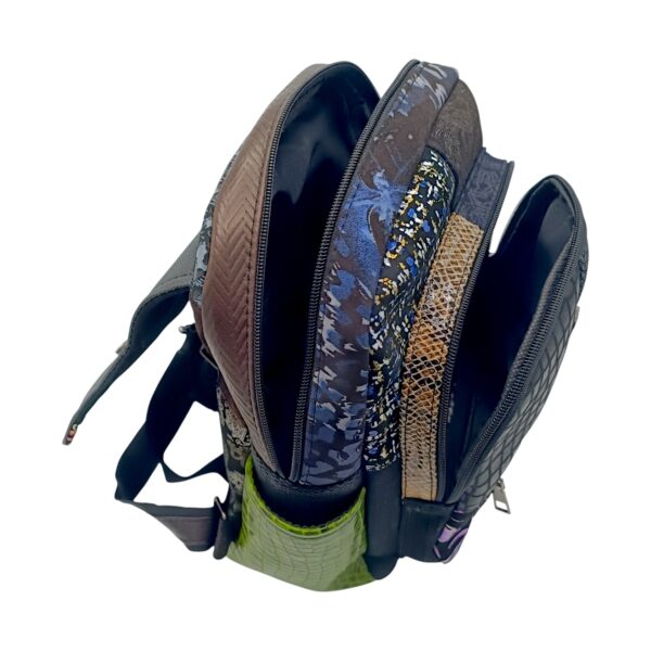 Rucsac Damă Piele Naturală Multicolor Eveline Élégance-Couture R105-44 – Design Unicat Patchwork Premium