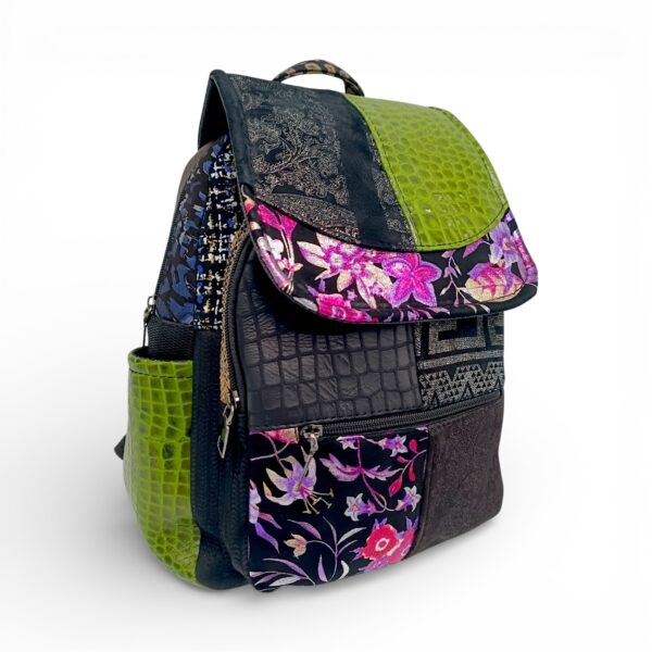 Rucsac Damă Piele Naturală Multicolor Eveline Élégance-Couture R105-44 – Design Unicat Patchwork Premium