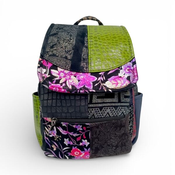Rucsac Damă Piele Naturală Multicolor Eveline Élégance-Couture R105-44 – Design Unicat Patchwork Premium