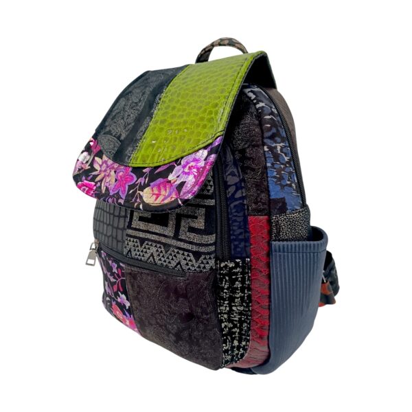 Rucsac Damă Piele Naturală Multicolor Eveline Élégance-Couture R105-44 – Design Unicat Patchwork Premium
