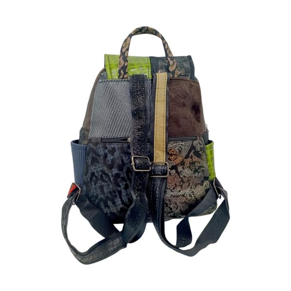 Rucsac Damă Piele Naturală Multicolor Eveline Élégance-Couture R105-44 – Design Unicat Patchwork Premium