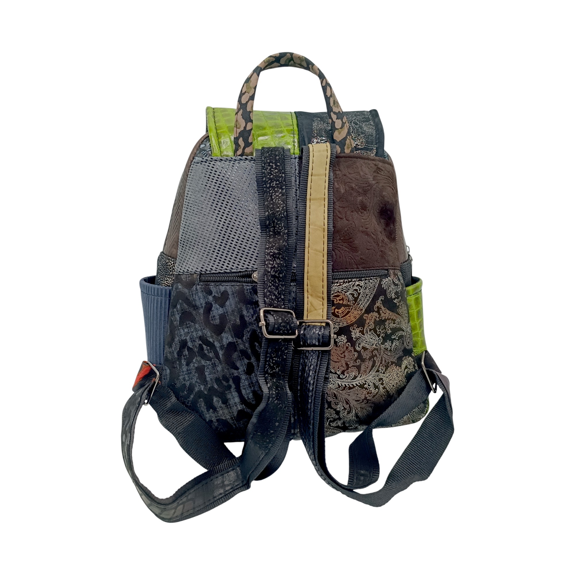 Rucsac Damă Piele Naturală Multicolor Eveline Élégance-Couture R105-44 – Design Unicat Patchwork Premium