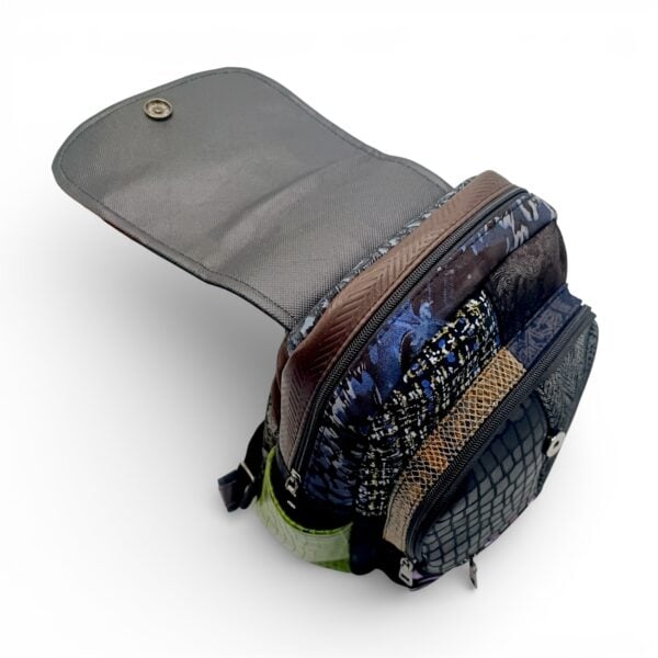 Rucsac Damă Piele Naturală Multicolor Eveline Élégance-Couture R105-44 – Design Unicat Patchwork Premium