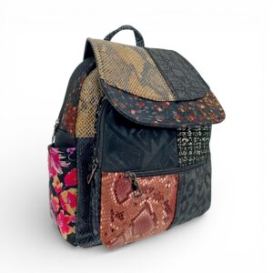 Rucsac Damă Piele Naturală Multicolor Eveline Élégance-Couture R105-45 – Design Patchwork Premium