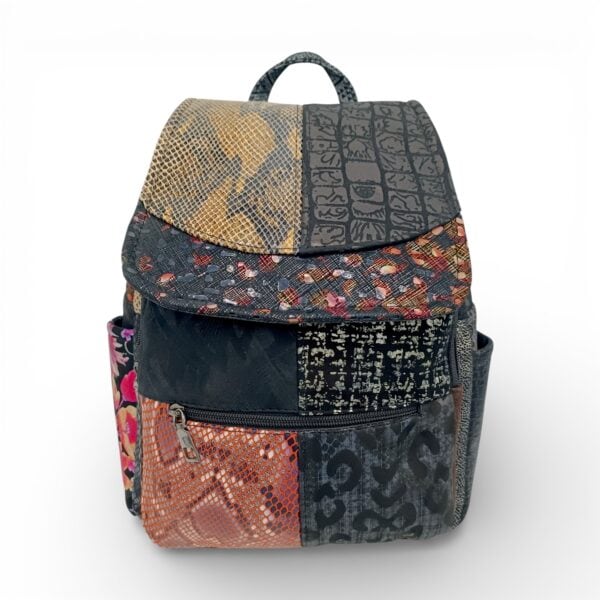 Rucsac Damă Piele Naturală Multicolor Eveline Élégance-Couture R105-45 – Design Patchwork Premium