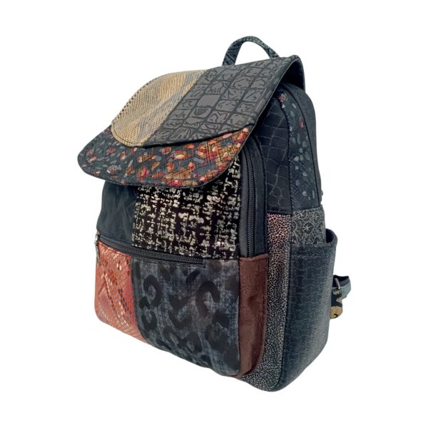 Rucsac Damă Piele Naturală Multicolor Eveline Élégance-Couture R105-45 – Design Patchwork Premium