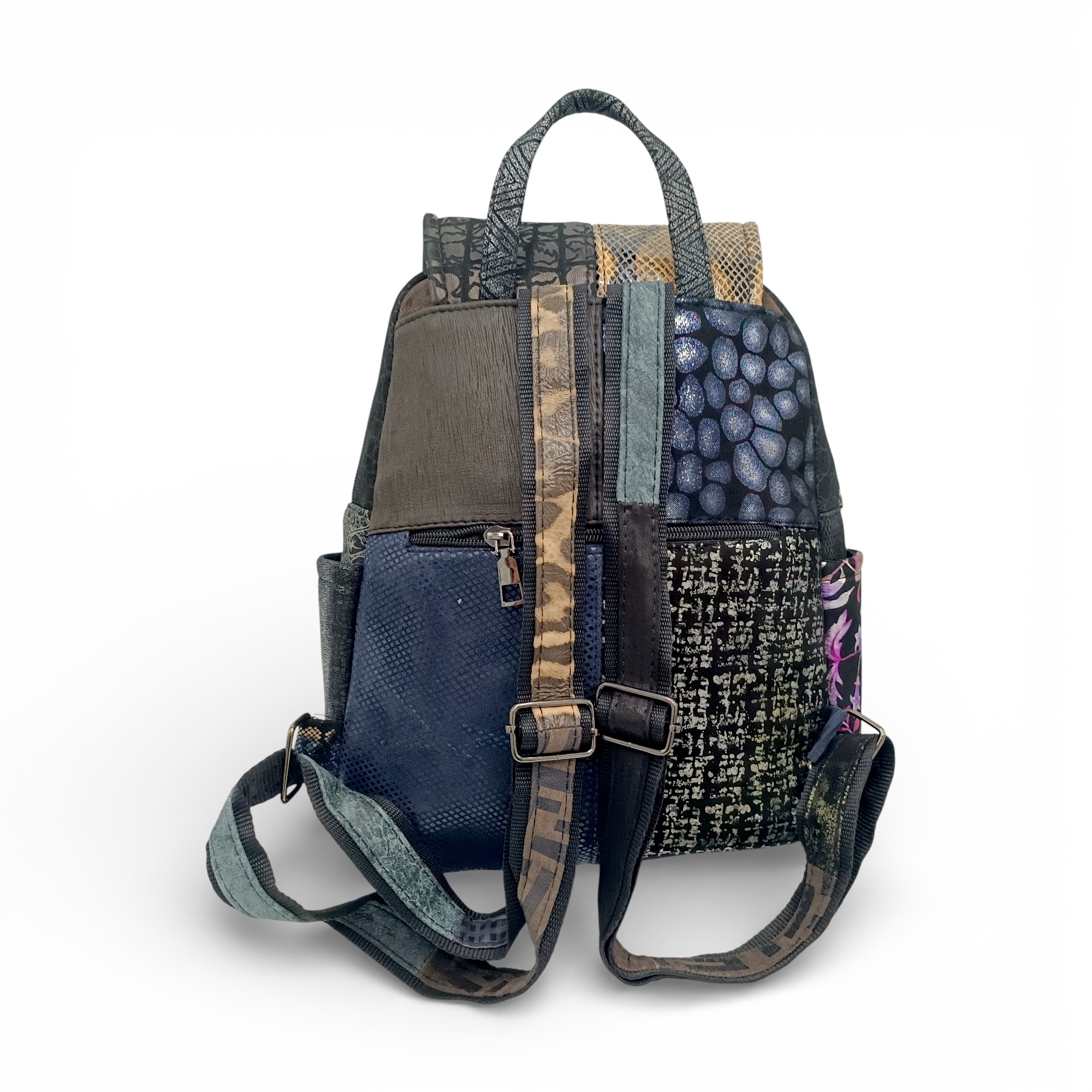 Rucsac Damă Piele Naturală Multicolor Eveline Élégance-Couture R105-45 – Design Patchwork Premium