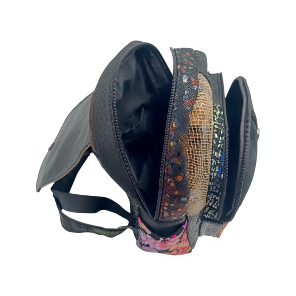 Rucsac Damă Piele Naturală Multicolor Eveline Élégance-Couture R105-45 – Design Patchwork Premium