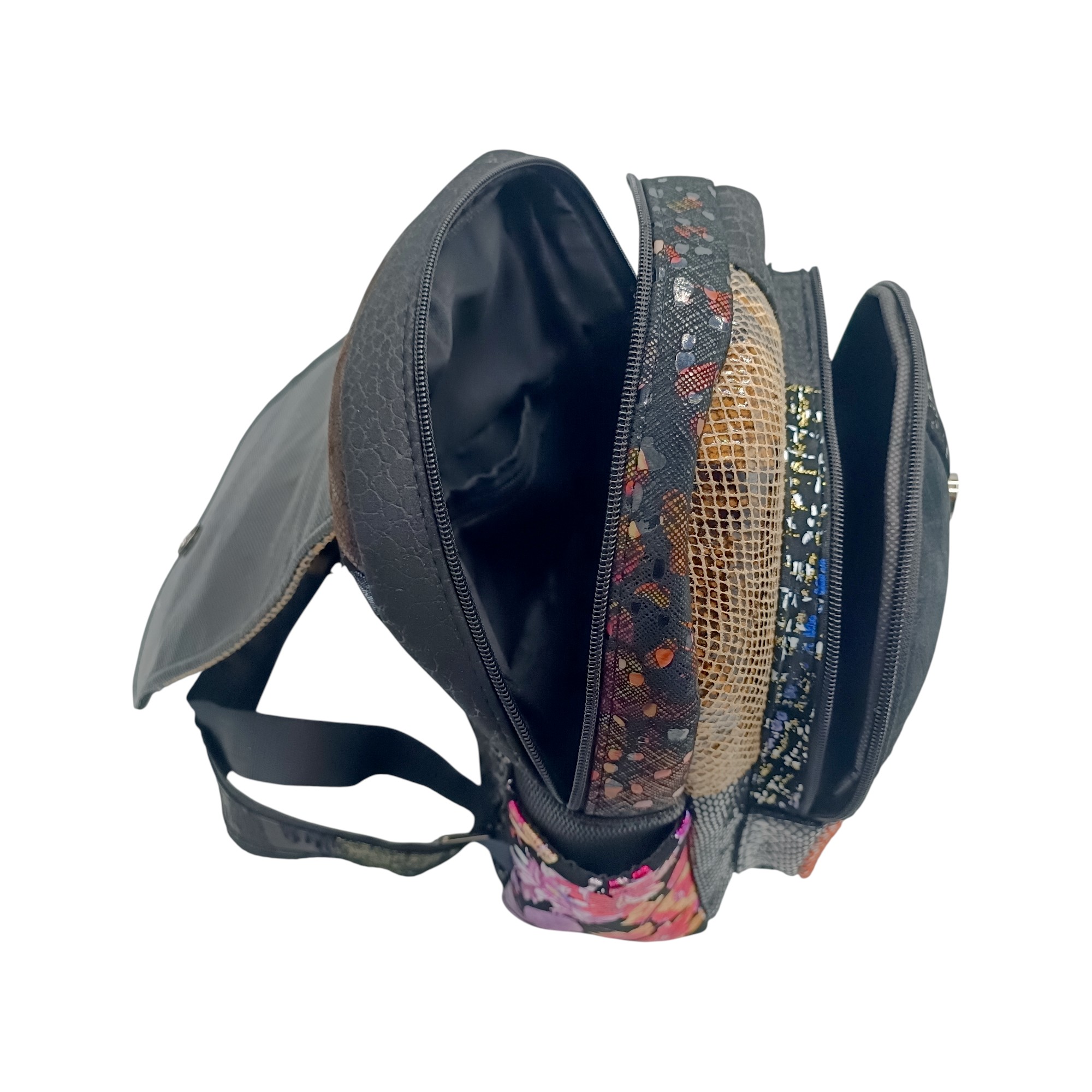 Rucsac Damă Piele Naturală Multicolor Eveline Élégance-Couture R105-45 – Design Patchwork Premium