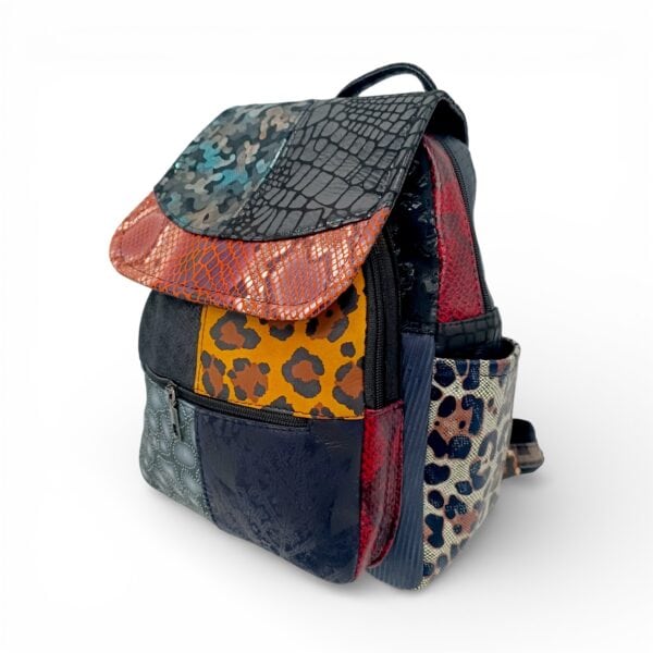 Rucsac Damă Piele Naturală Multicolor Eveline Élégance-Couture R105-46 – Design Patchwork Premium