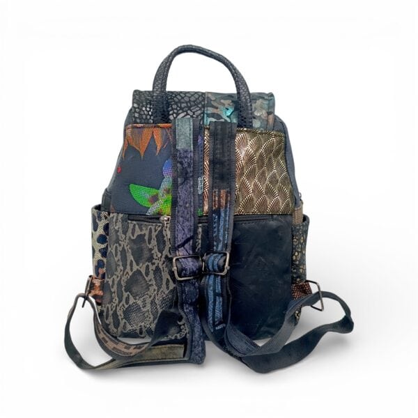 Rucsac Damă Piele Naturală Multicolor Eveline Élégance-Couture R105-46 – Design Patchwork Premium