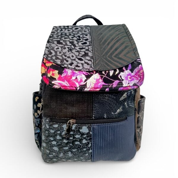 Rucsac Damă Piele Naturală Multicolor Eveline Élégance-Couture R105-47 – Design Patchwork Premium