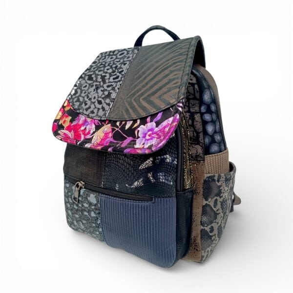 Rucsac Damă Piele Naturală Multicolor Eveline Élégance-Couture R105-47 – Design Patchwork Premium