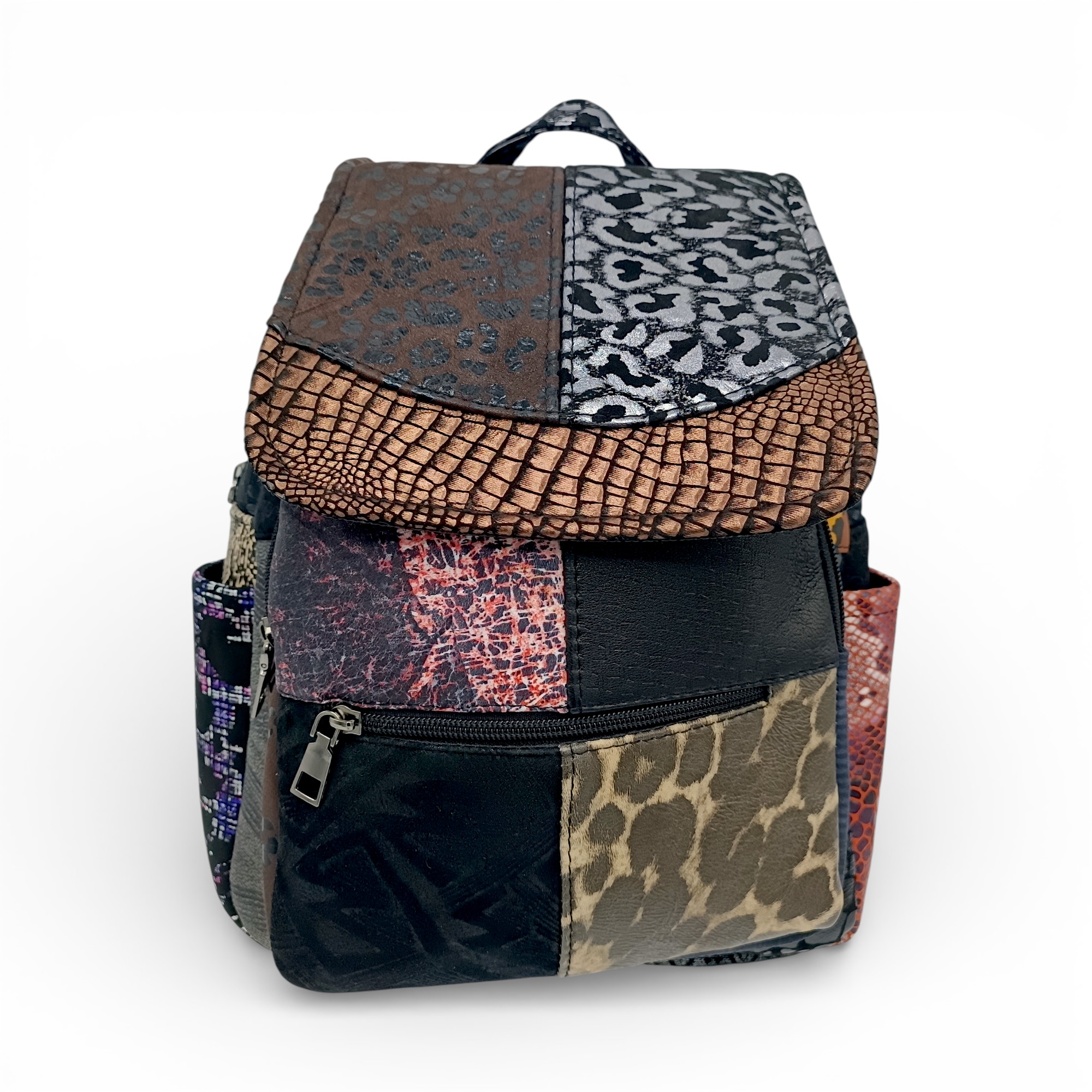 Rucsac Damă Piele Naturală Multicolor Eveline Élégance-Couture R105-48 – Design Unicat Patchwork Premium (2) Rucsac Damă Piele Naturală Multicolor Eveline Élégance-Couture R105-48 – Design Unicat Patchwork Premium