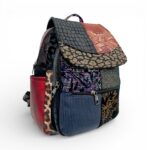 Rucsac Damă Piele Naturală Multicolor Eveline Élégance-Couture R105-50 – Design Unicat Patchwork Premium
