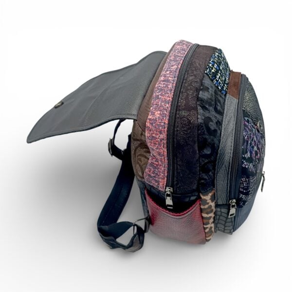 Rucsac Damă Piele Naturală Multicolor Eveline Élégance-Couture R105-50 – Design Unicat Patchwork Premium