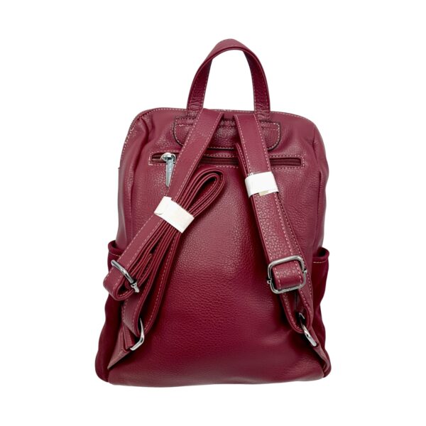 Rucsac damă Velina Fabiano VF25-362S, burgundy – design urban & compartimentare inteligentă (34 × 32 × 13 cm)