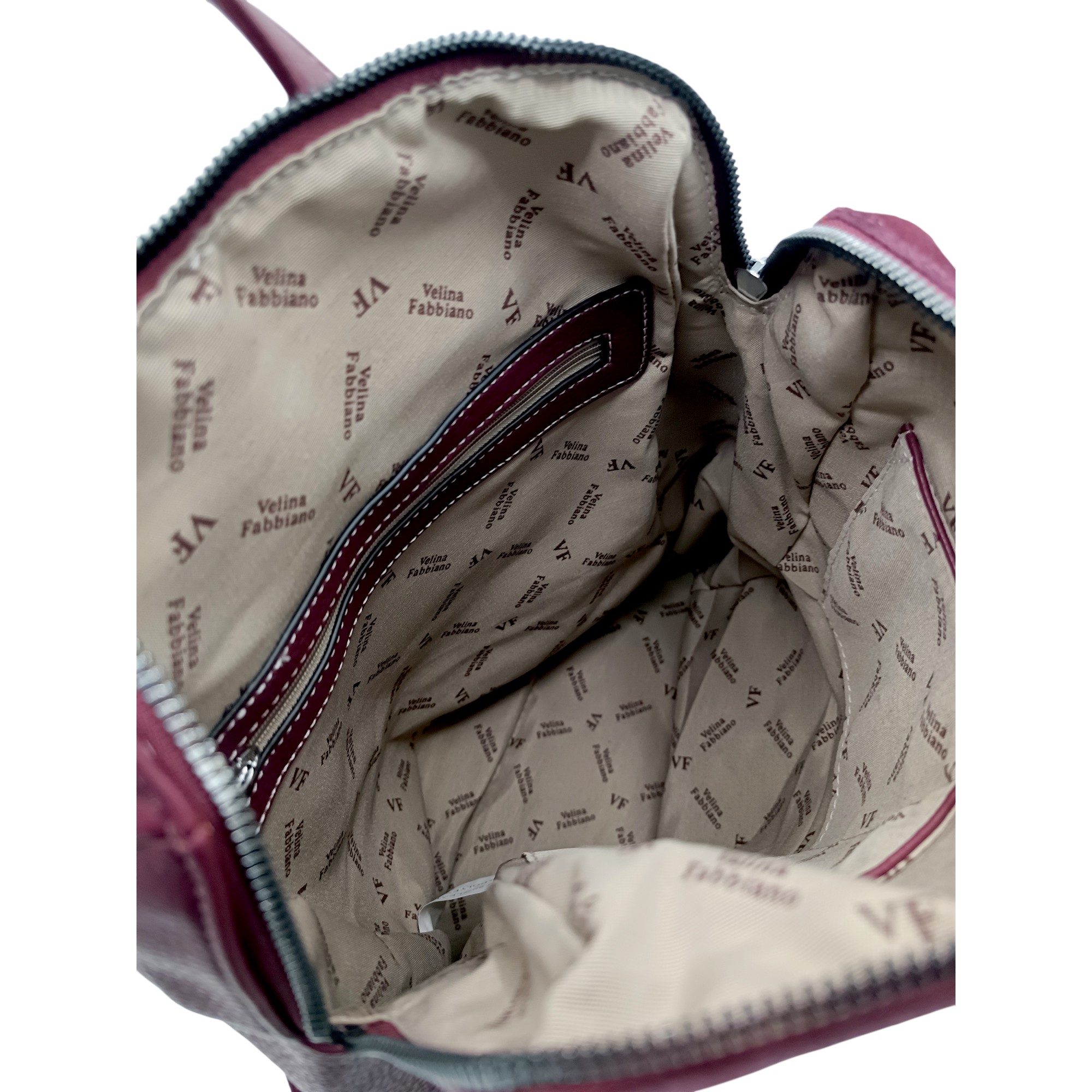 Rucsac damă Velina Fabiano VF25-362S, burgundy – design urban & compartimentare inteligentă (5) Rucsac damă Velina Fabiano VF25-362S, burgundy – design urban & compartimentare inteligentă (34 × 32 × 13 cm)