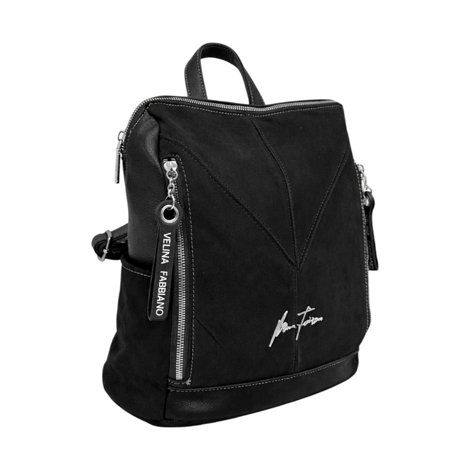 Rucsac damă Velina Fabiano VF25-362S, negru – design urban & compartimentare inteligentă (2) Rucsac damă Velina Fabiano VF25-362S, negru – design urban & compartimentare inteligentă (34 × 32 × 13 cm)