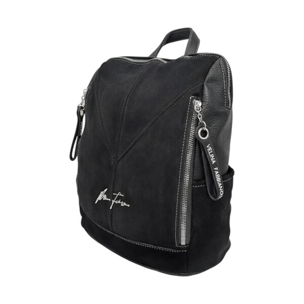 Rucsac damă Velina Fabiano VF25-362S, negru – design urban & compartimentare inteligentă (34 × 32 × 13 cm)