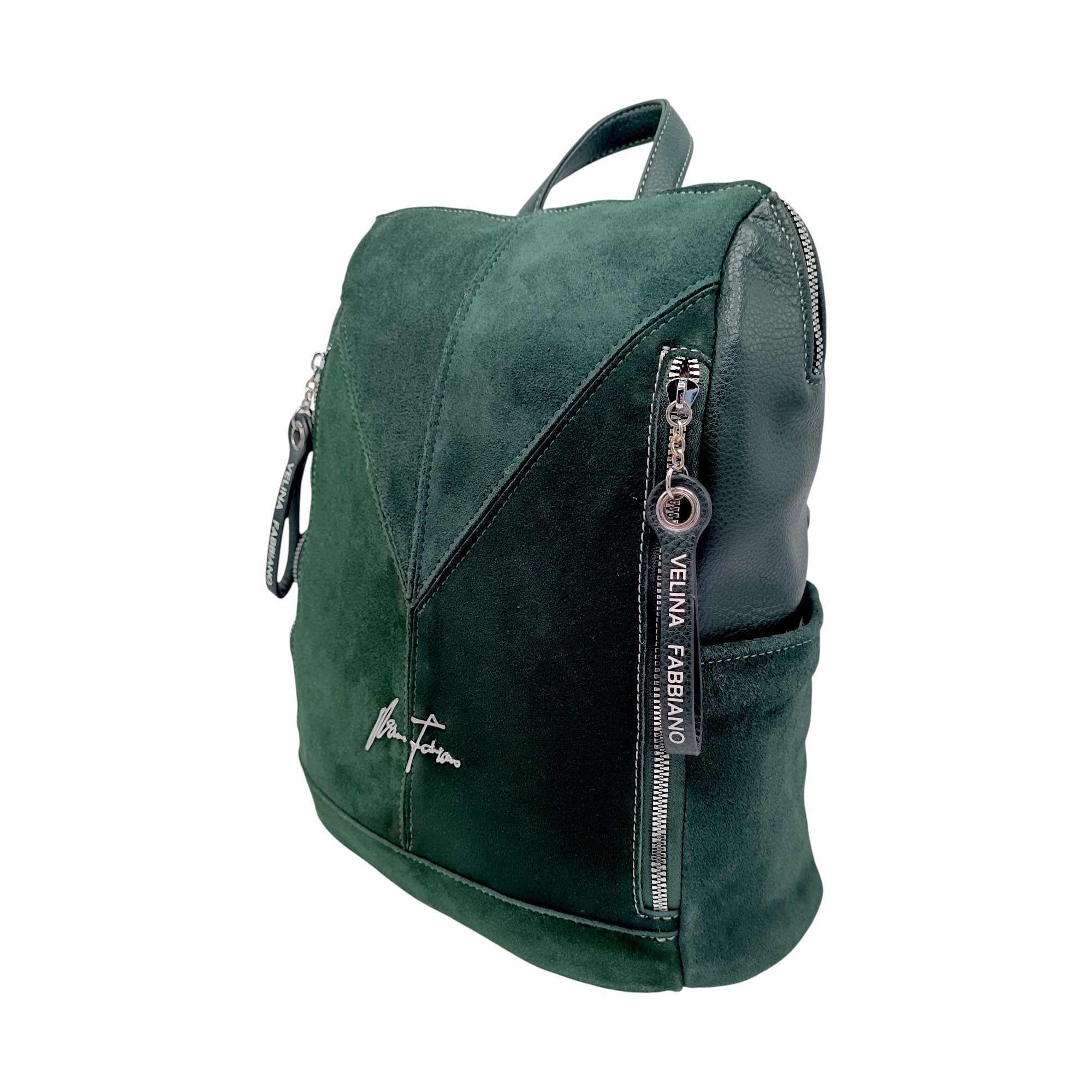 Rucsac damă Velina Fabiano VF25-362S, verde – design urban & compartimentare inteligentă (34 × 32 × 13 cm)