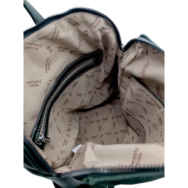 Rucsac damă Velina Fabiano VF25-362S, verde – design urban & compartimentare inteligentă (34 × 32 × 13 cm)