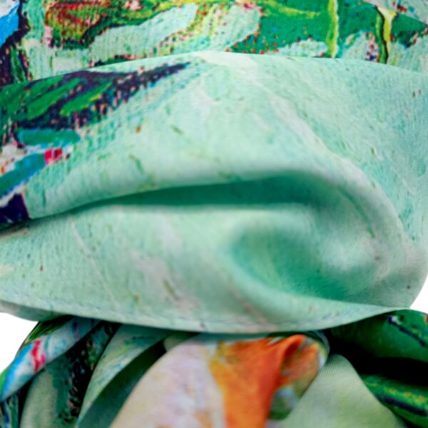 Eșarfă Garden Impression 8108-5 – Ediție Artistică Reversibilă (2 Fețe), 50% Mătase & 50% Vîscoză, 180×68 cm, Cutie Cadou Inclusă