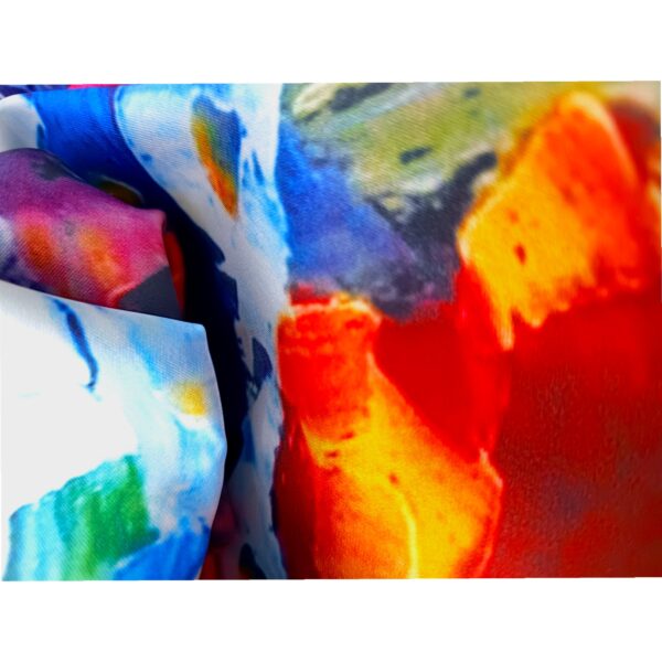 Eșarfă damă 100% mătase naturală – Crimson Bloom Impression SG10-7 (70×70 cm) | Print Floral Artistic, Cutie Cadou