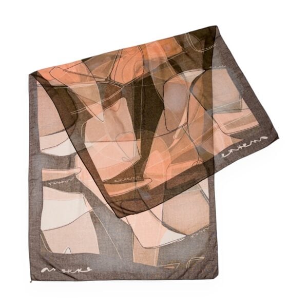 Eșarfă damă Anekke Eikon 42480-051 maro și nude – design artistic abstract și eleganță modernă