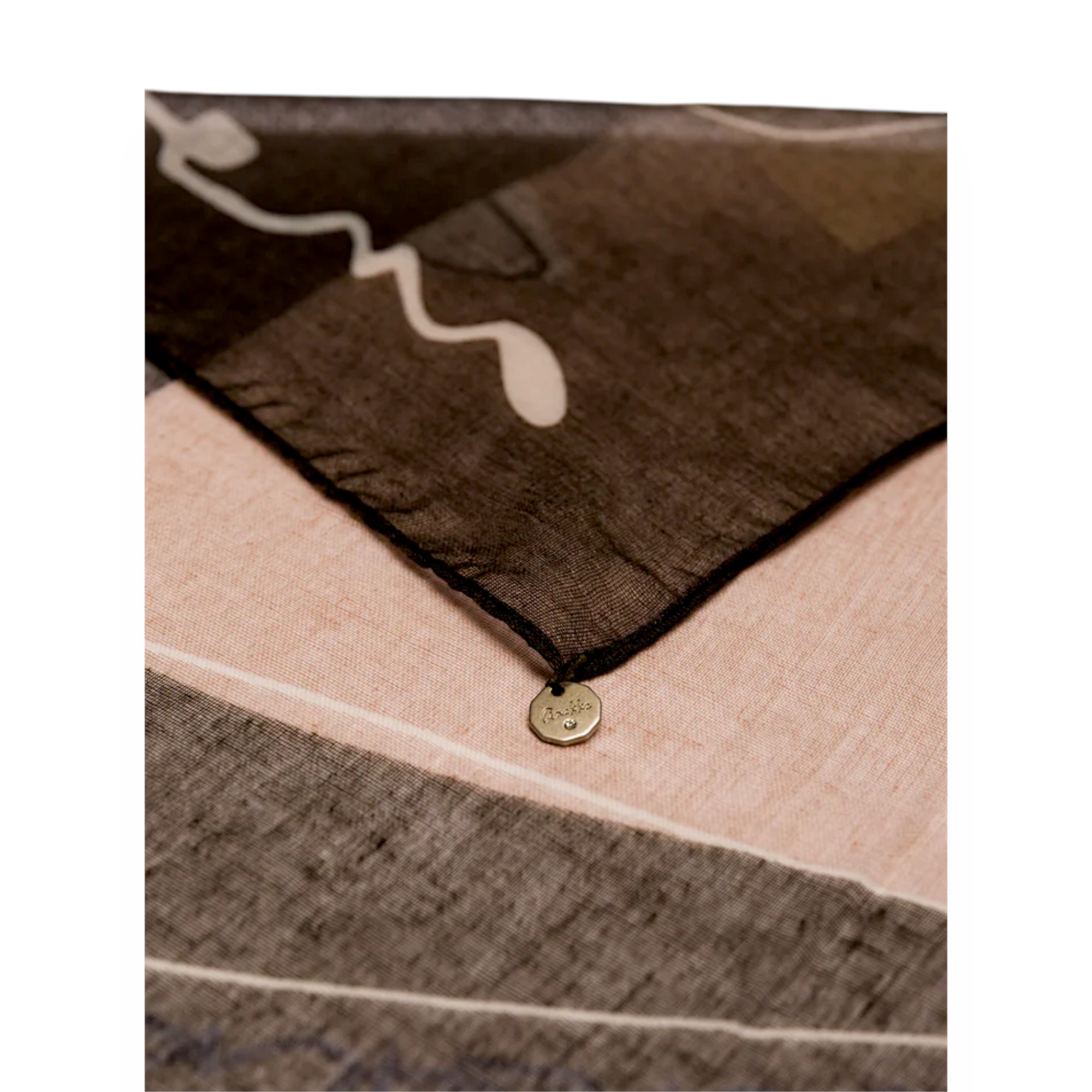 Eșarfă damă Anekke Eikon 42480-051 maro și nude – design artistic abstract și eleganță modernă