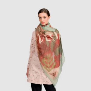 Eșarfă damă Anekke Muse 42470-031 – eșarfă verde artistică inspirată din Grecia antică