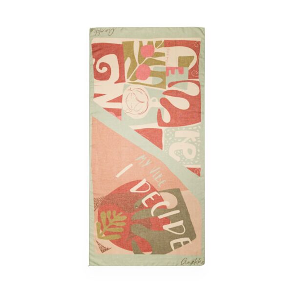 Eșarfă damă Anekke Muse 42470-031 – eșarfă verde artistică inspirată din Grecia antică