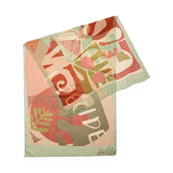 Eșarfă damă Anekke Muse 42470-031 – eșarfă verde artistică inspirată din Grecia antică