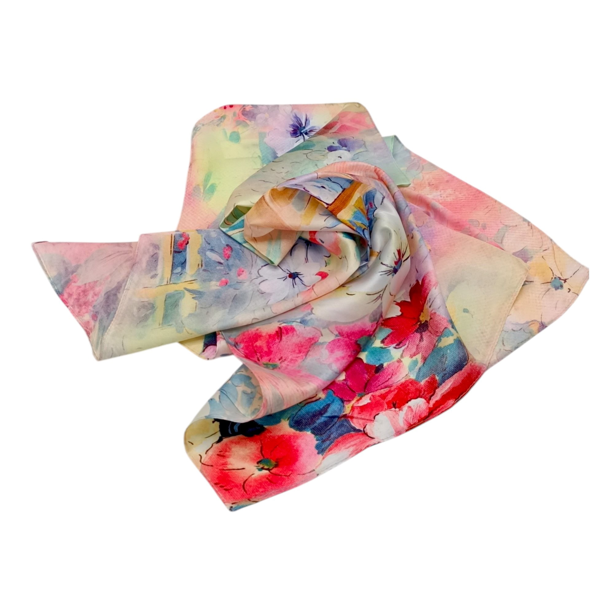 Eșarfă damă pătrată Artistic Impression 2024-05#1 – 70×70 cm, 50% Mătase & 50% Vîscoză, Cutie Cadou