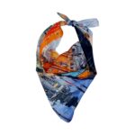 Eșarfă damă pătrată Artistic Venice 2024-05#6 – 70×70 cm, 50% Mătase & 50% Vîscoză, Cutie Cadou