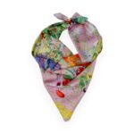 Eșarfă damă pătrată Floral Garden 2024-05#7 – 70×70 cm, 50% Mătase & 50% Vîscoză, Cutie Cadou