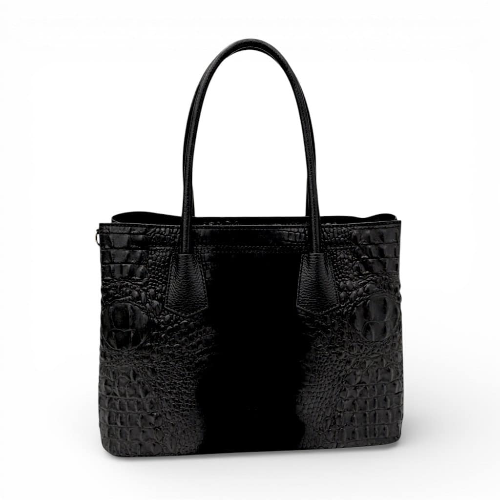 Geantă damă elegantă din piele naturală cu textură croco, model Belle Monique GO82, de înaltă calita.