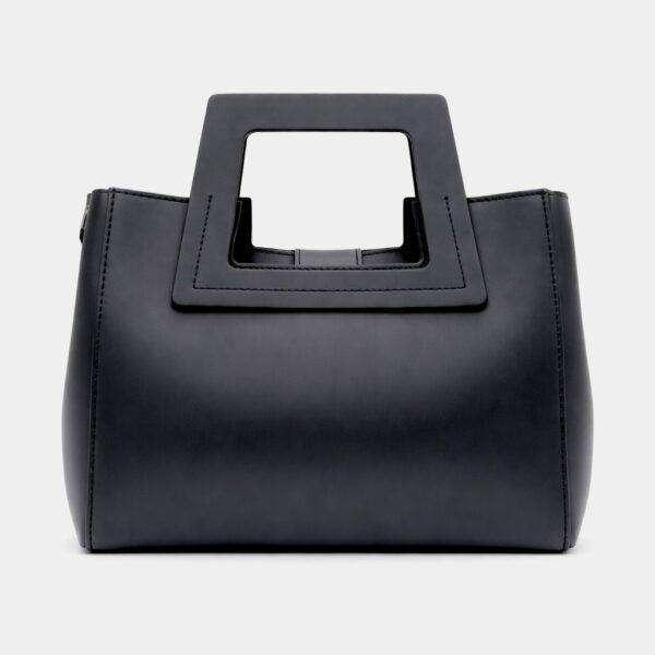 Geantă damă Belle Monique ST563-Negru – piele naturală italiană, design arhitectural modern