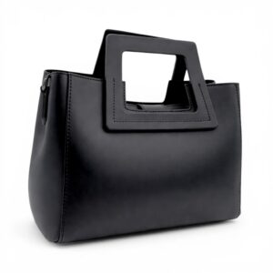 Geantă damă Belle Monique ST563-Negru – piele naturală italiană, design arhitectural modern