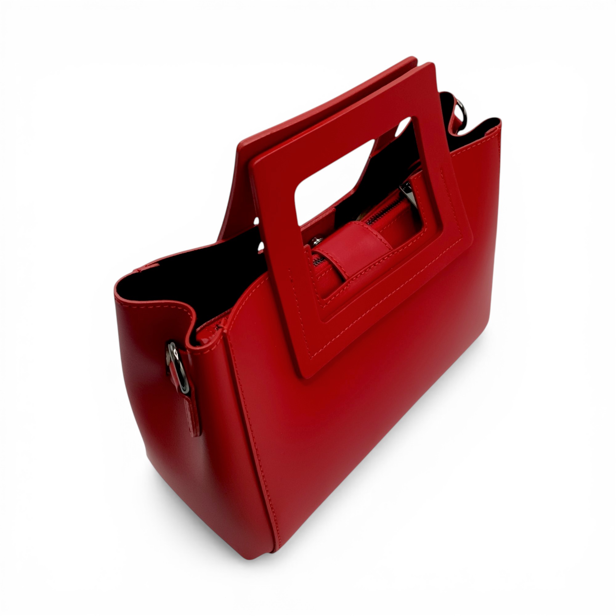 Geantă damă Belle Monique ST563 – piele naturală italiană, roșu intens