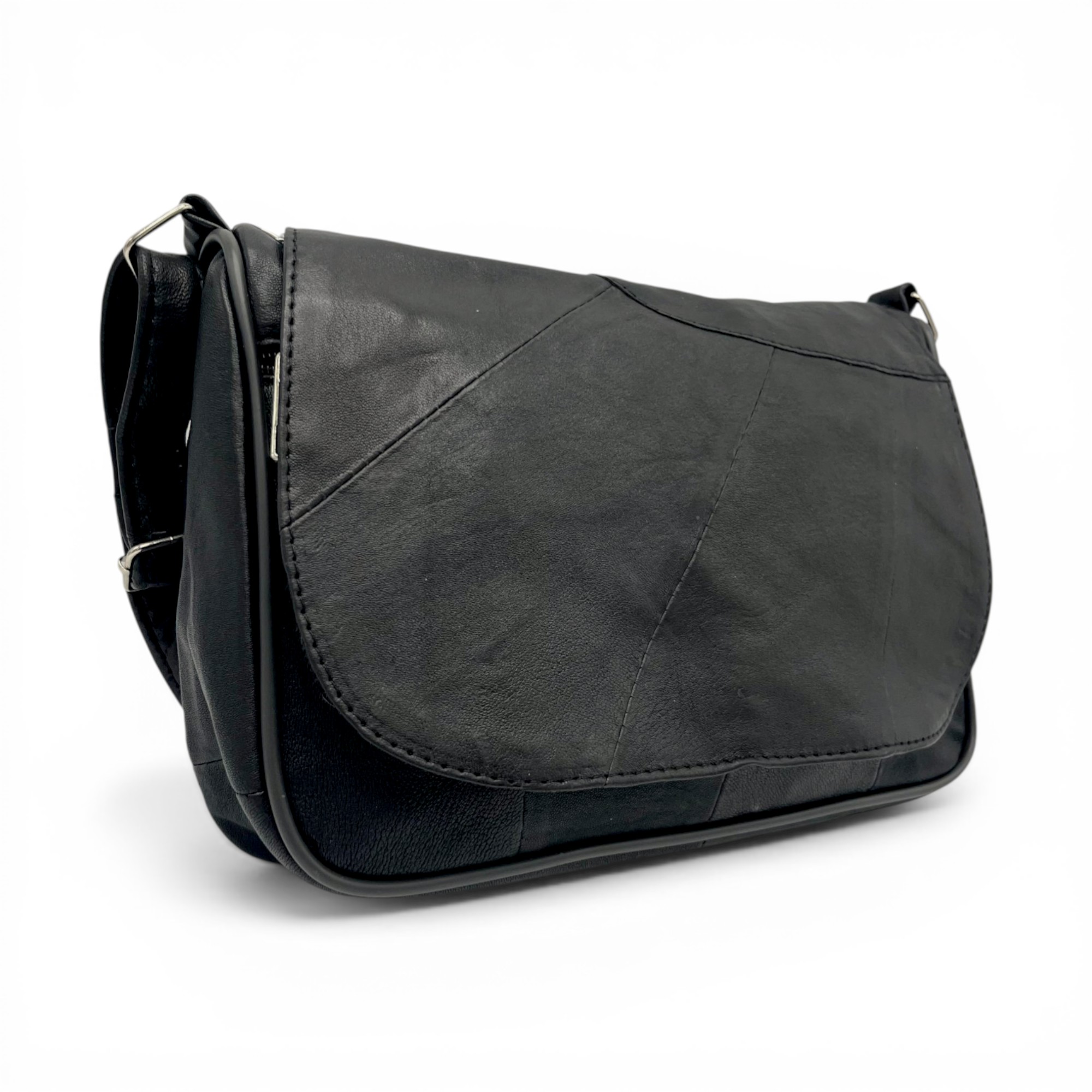 Geantă Damă Crossbody Lucia R45X-N1, Piele Naturală Negru
