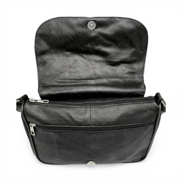 Geantă Damă Crossbody Lucia R45X-N1, Piele Naturală Negru