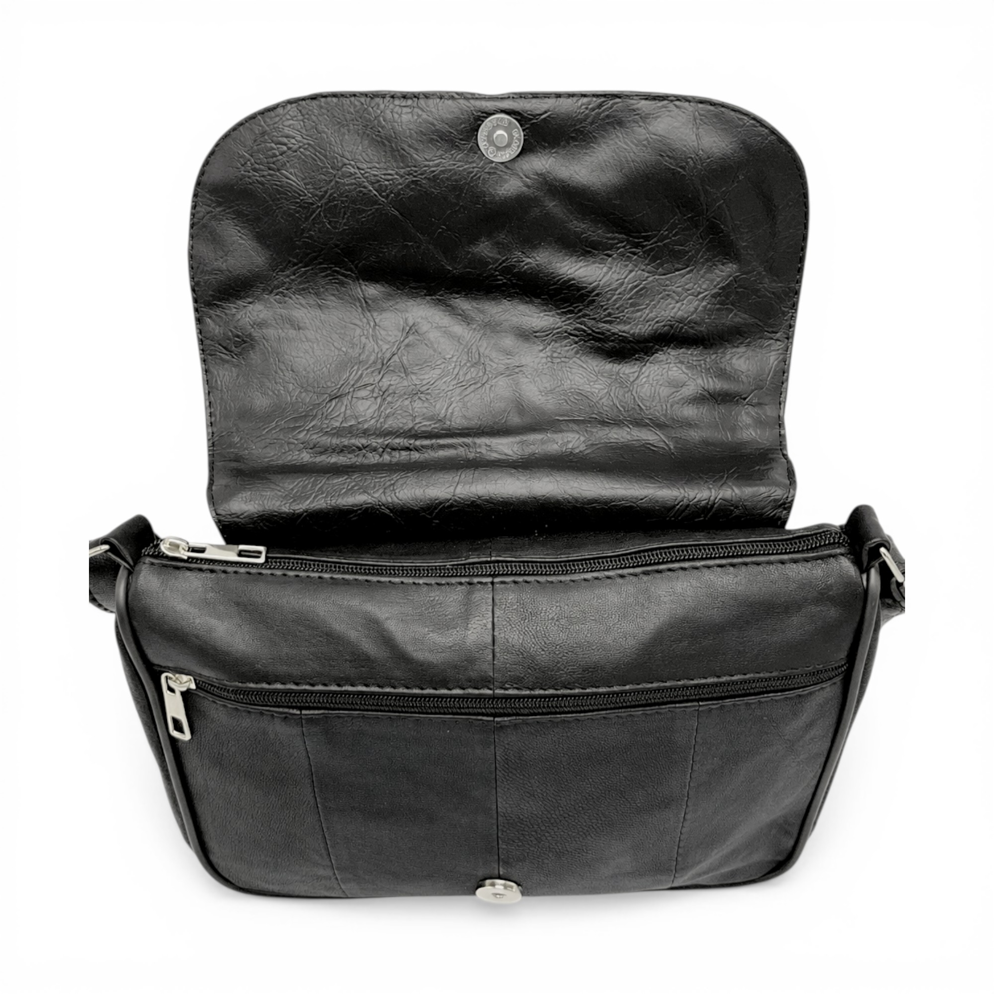 Geantă Damă Crossbody Lucia R45X-N1, Piele Naturală Negru