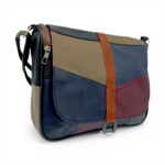 Geantă damă unicat din piele naturală multicoloră, model modern și elegant.